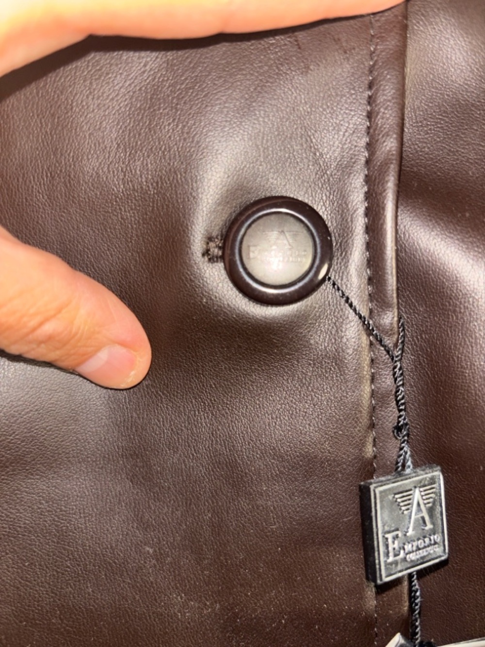 Emporio Armani Dark Brown Leather Jacket - Tailored Blazer Style - Picture 2 of 14